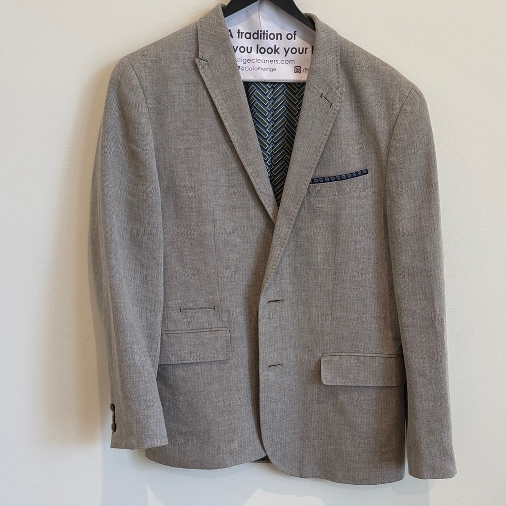 Ted Baker Light Gray Blazer With Patterned Lining - image 1